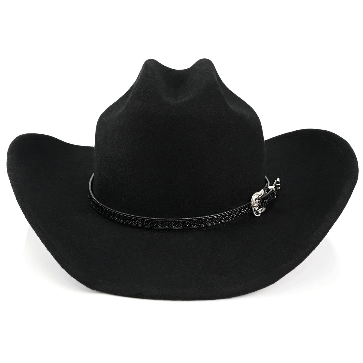 100% Wool - Felt Cowboy Hat for Men Women Classic Western Cowgirl Hat Country Hat with Two Decorative Bands | Black - Foeran