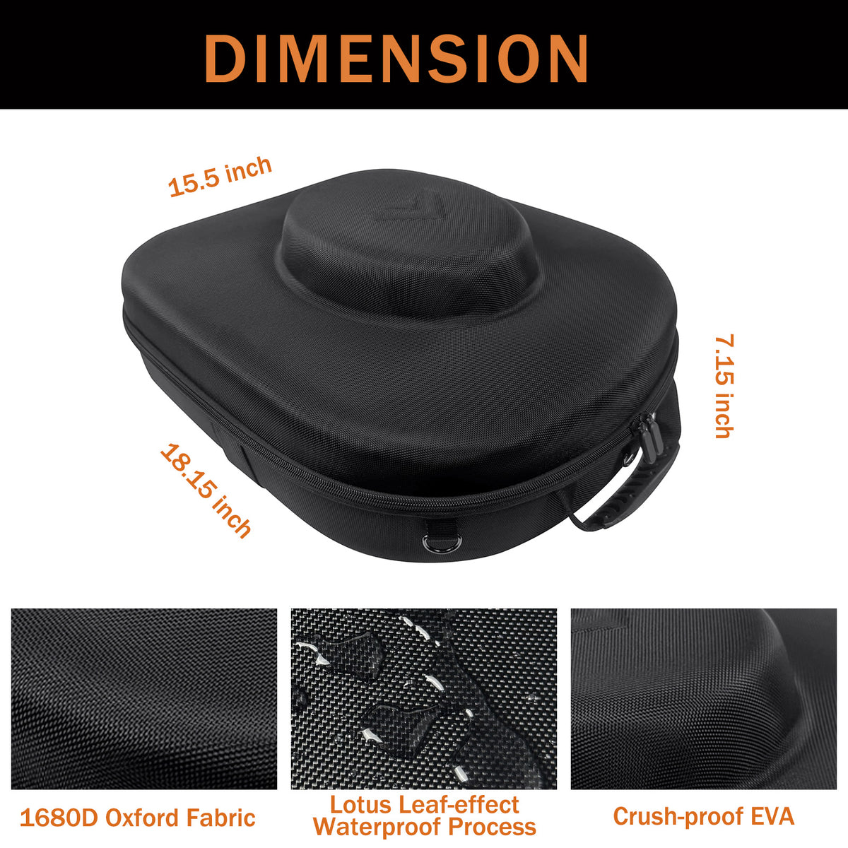 Travel Hat Case For Cowboy Panama & Fedora Hat, Waterproof & Crush Proof Cowboy Hat Box Wide-brimmed Hats Storage Holder Hat Carrier - Large