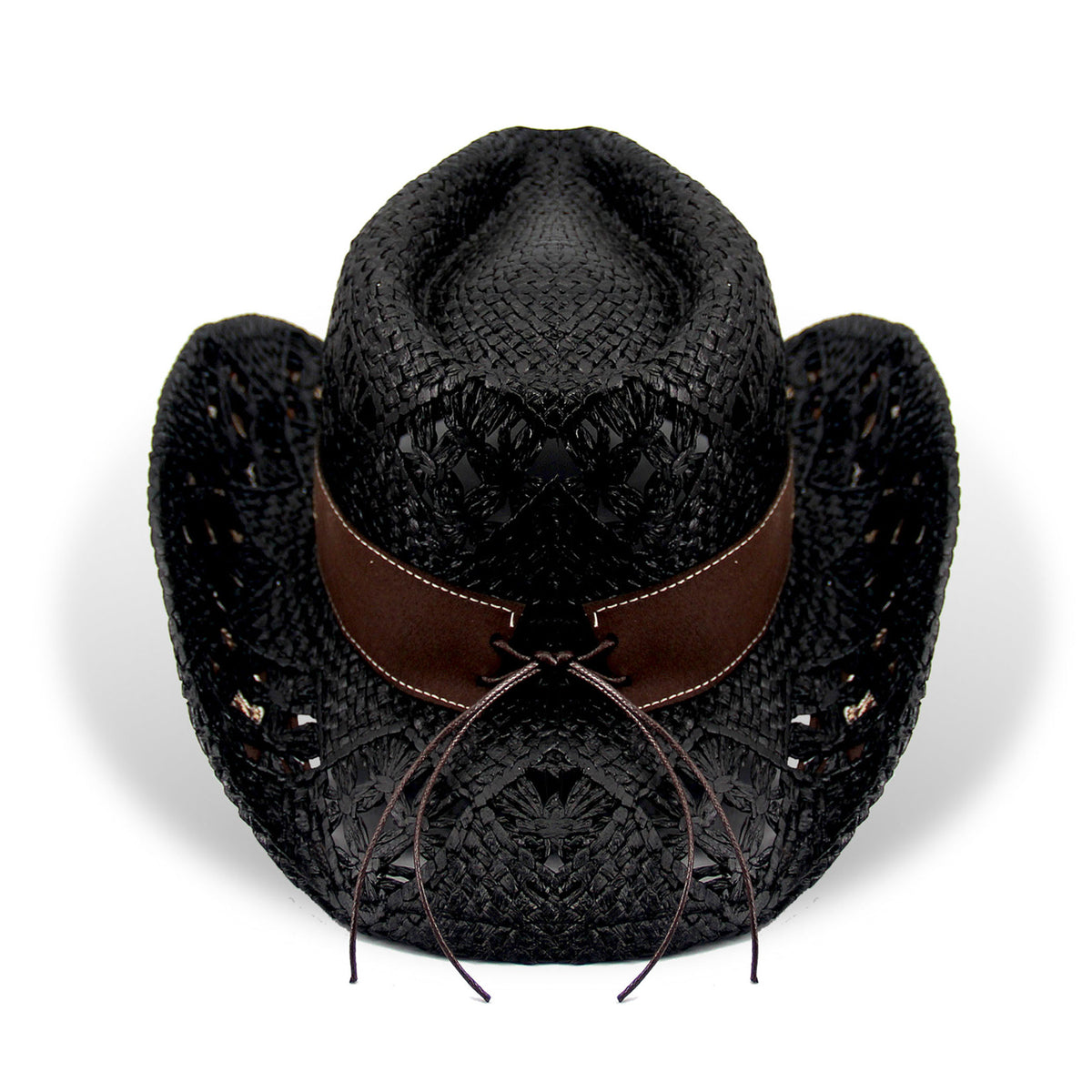 Men's & Women's Cowboy Hat Classic Cowgirl Hat With Embroidered Designs | Black - Foeran