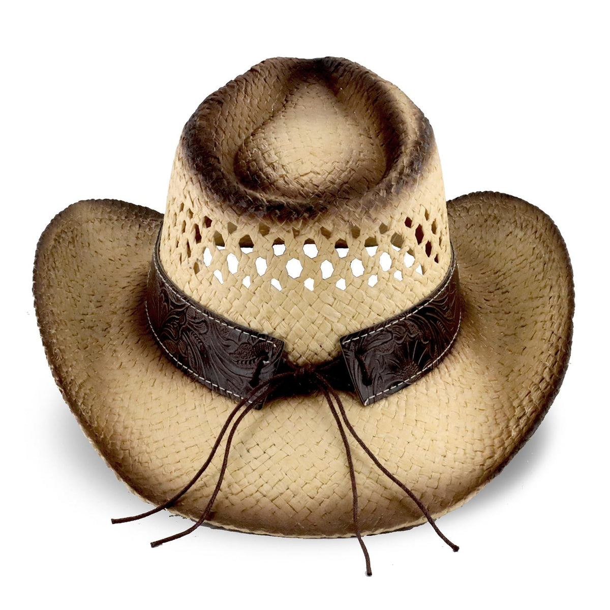 Retro-Minimalist | Cowboy & Cowgirl Hat | Men's Women's Straw Sun Hat | Beige - Foeran