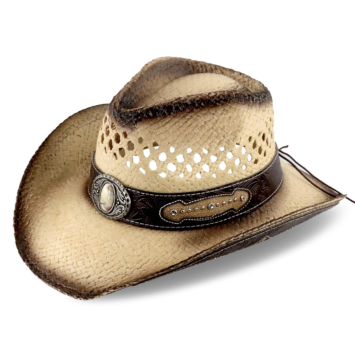 Retro-Minimalist | Cowboy & Cowgirl Hat | Men's Women's Straw Sun Hat | Beige - Foeran