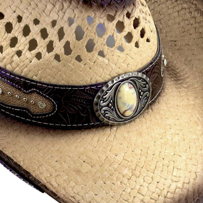 Retro-Minimalist | Cowboy & Cowgirl Hat | Men's Women's Straw Sun Hat | Beige - Foeran