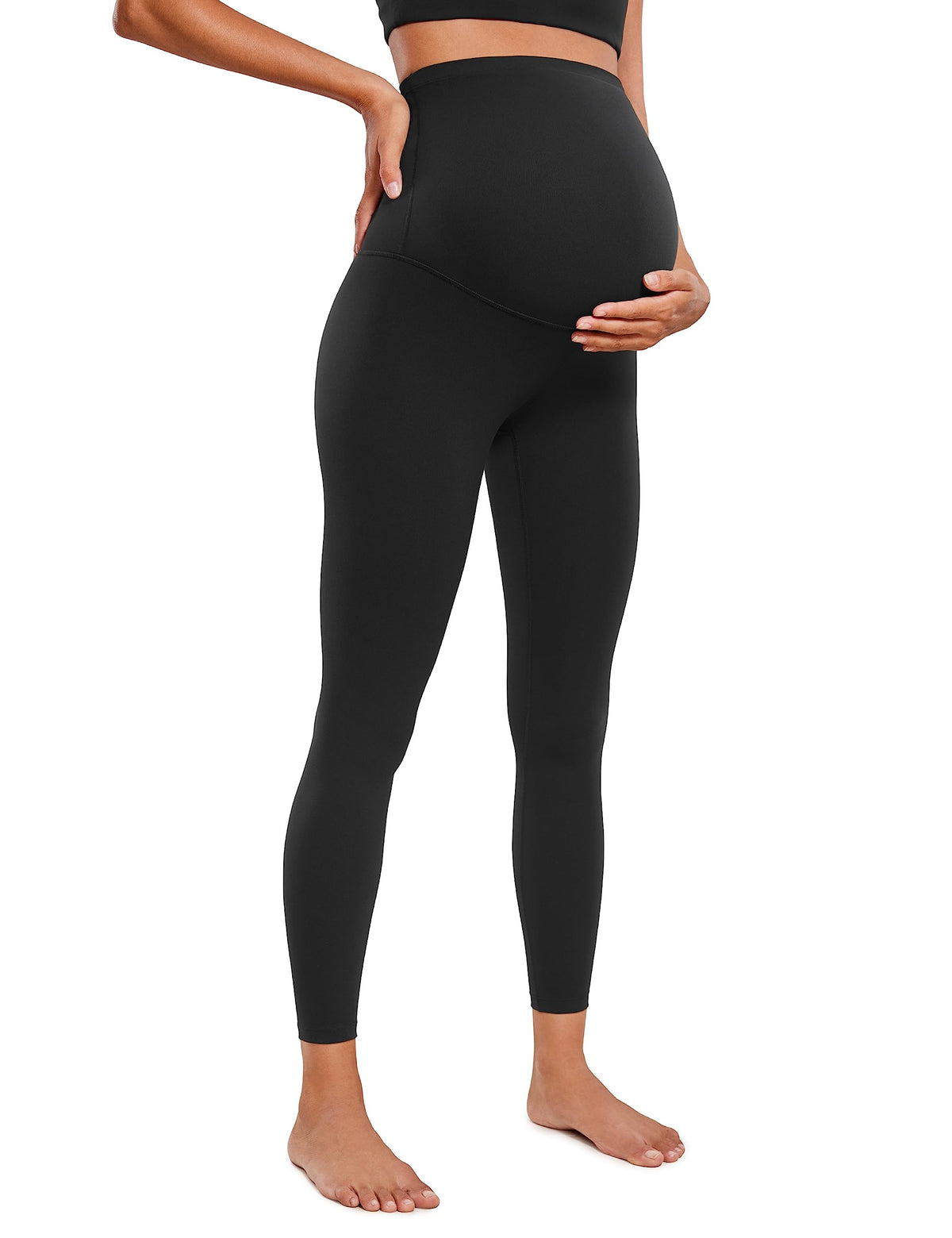 Womens Maternity Leggings Over The Belly 25" - Super Soft Workout Activewear Yoga Pregnancy