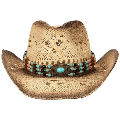 Classic Cowboy Hat For Men & Women Western Cowgirl Hat For Party Travel Beach | Brown - Foeran