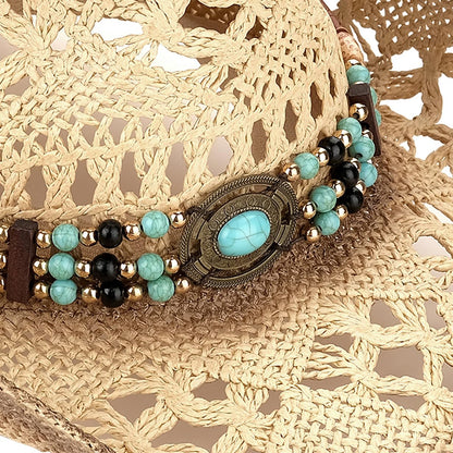 Classic Cowboy Hat For Men & Women Western Cowgirl Hat For Party Travel Beach | Brown - Foeran