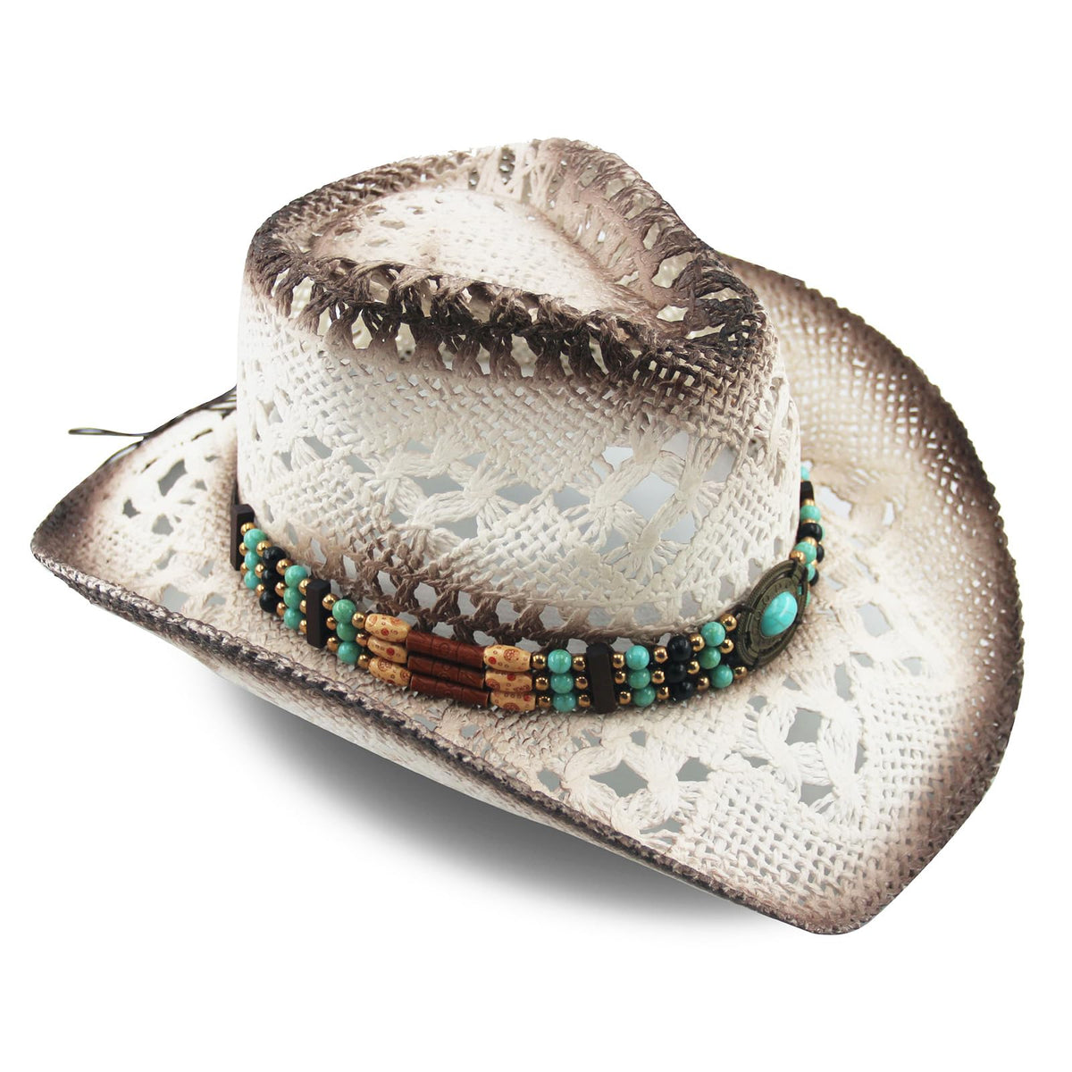 Classic Cowboy Hat For Men & Women Western Cowgirl Hat For Party Travel Beach | White - Foeran