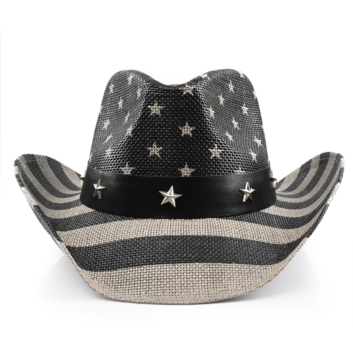 American Flag | Classic Men's & Women's Cowboy Hat Straw Cowgirl Hat | Vintage - Foeran