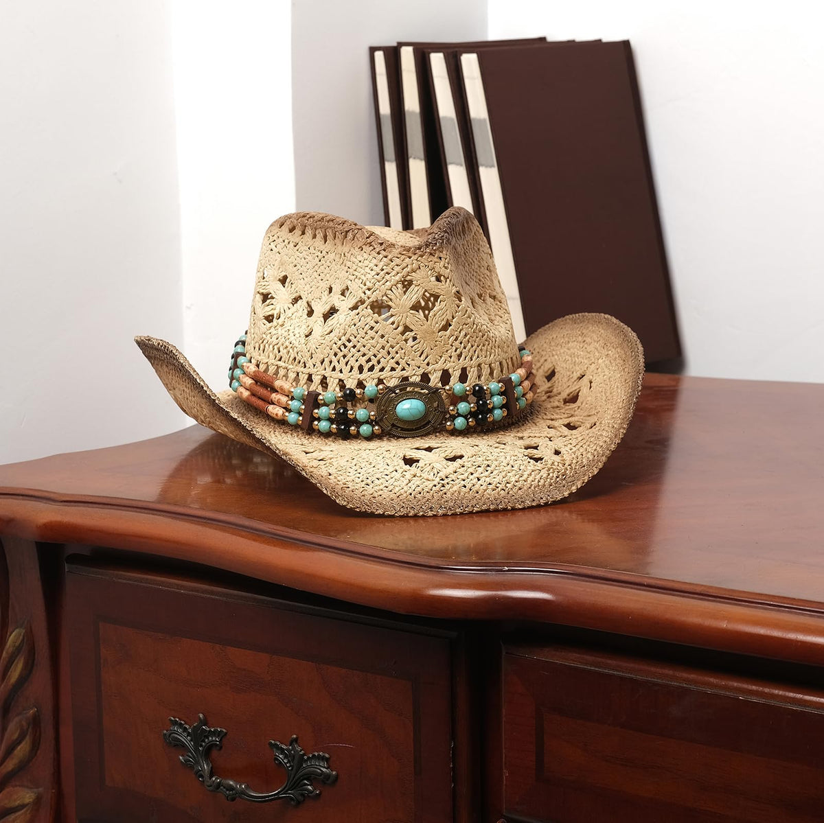 Classic Cowboy Hat For Men & Women Western Cowgirl Hat For Party Travel Beach | Brown - Foeran