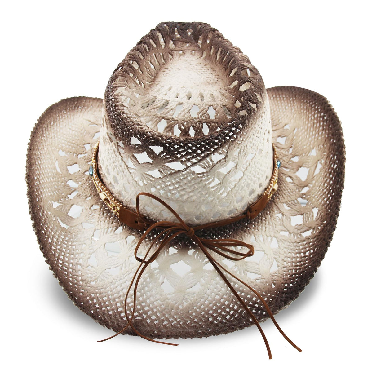 Classic Cowboy Hat For Men & Women Western Cowgirl Hat For Party Travel Beach | White - Foeran