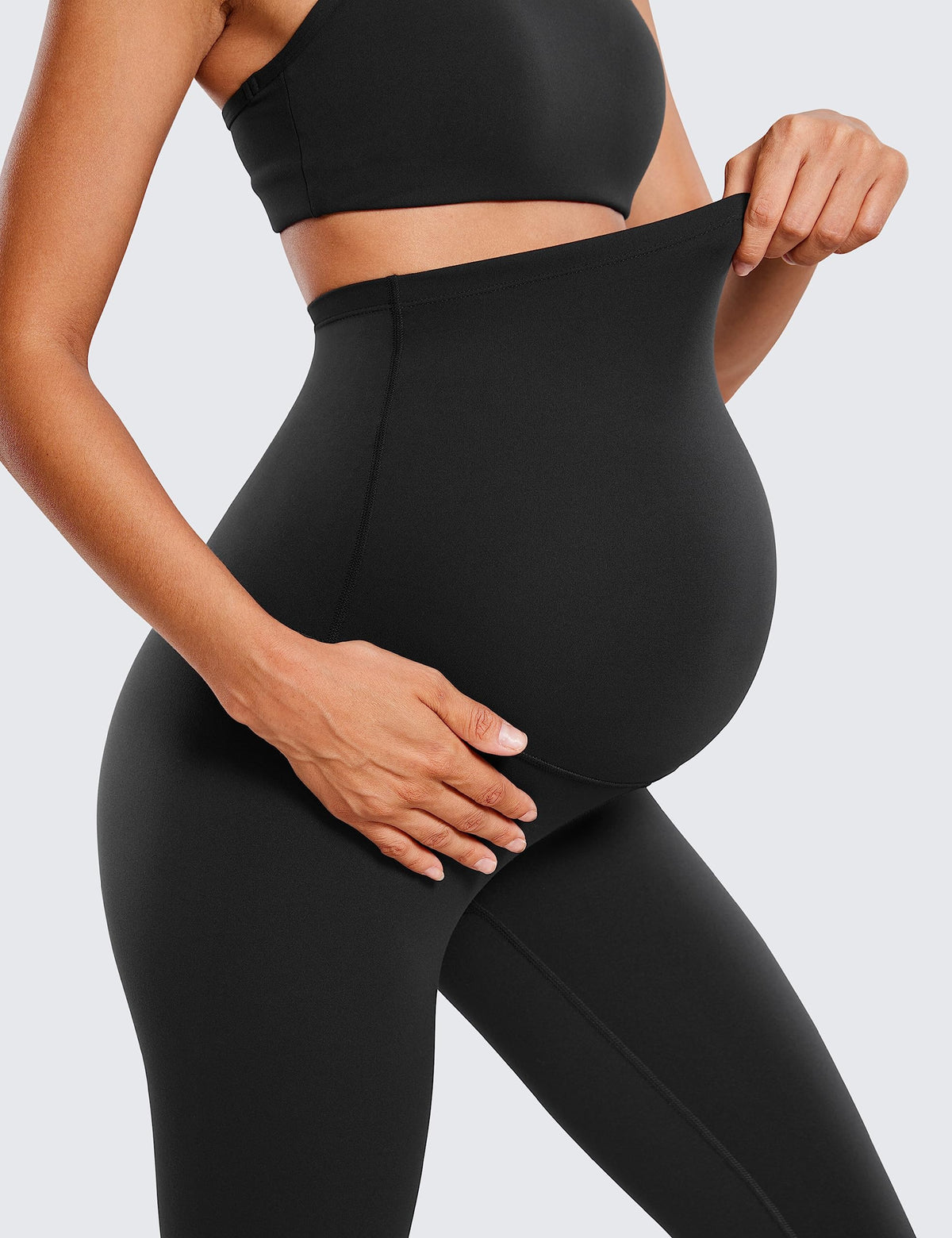 Womens Maternity Leggings Over The Belly 25" - Super Soft Workout Activewear Yoga Pregnancy