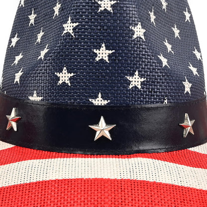 American Flag | Classic Men's & Women's Cowboy Hat Straw Cowgirl Hat - Foeran