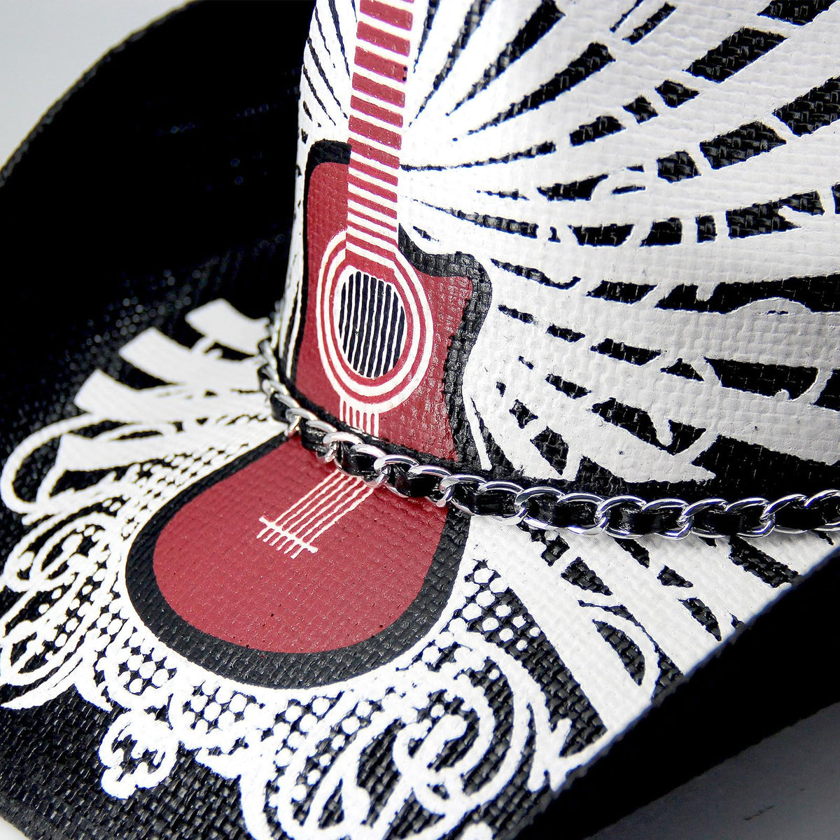 Rock Guitar | Special Men's & Women's Cowboy Hat Straw Cowgirl Hat | Black - Foeran