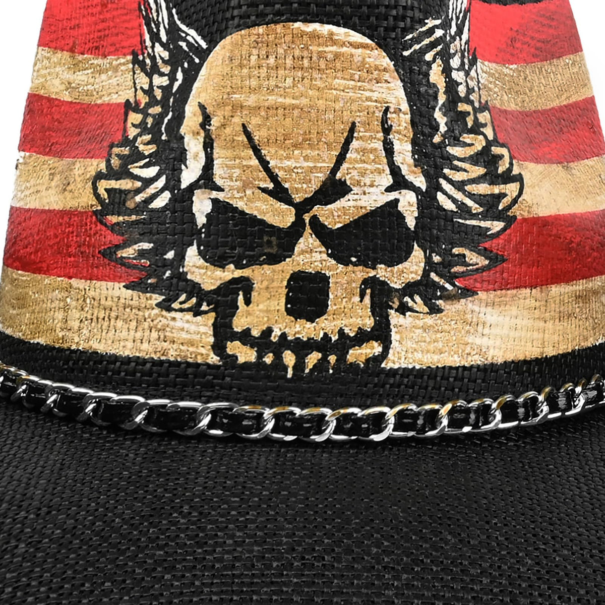 Rock Skull | Men's & Women's Cowboy Hat Straw Cowgirl Hat | Vintage - Foeran