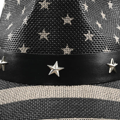 American Flag | Classic Men's & Women's Cowboy Hat Straw Cowgirl Hat | Vintage - Foeran